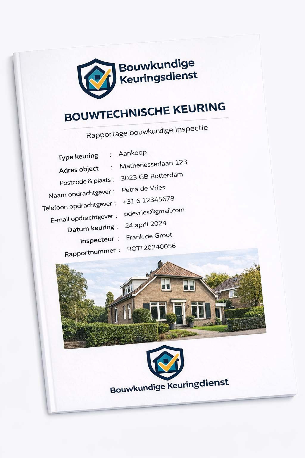 Voorbeeld van inspectierapport